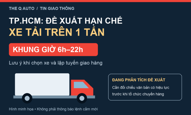 Minh họa đề xuất hạn chế xe tải trên 1 tấn tại TP.HCM từ 6h đến 22h và lưu ý chọn xe giao hàng
